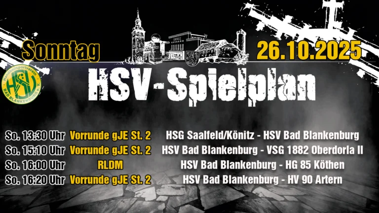 Mehr über den Artikel erfahren Heimspielkracher und Jugendturnier: HSV Bad Blankenburg im Doppel-Einsatz