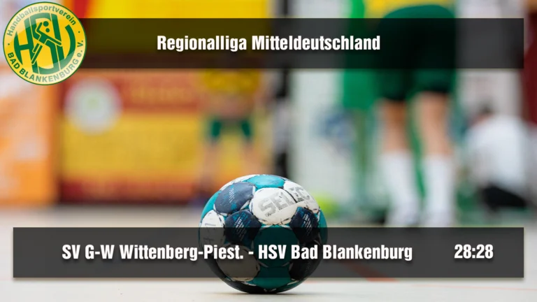 Mehr über den Artikel erfahren Moral bewiesen: HSV Bad Blankenburg erkämpft Remis in Wittenberg