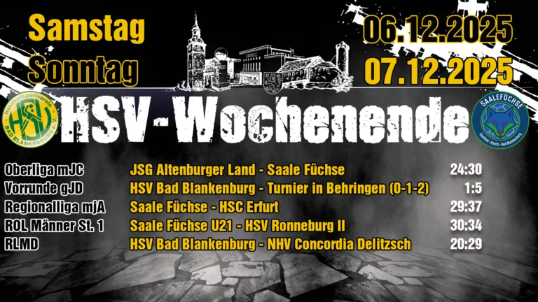 Mehr über den Artikel erfahren Alle Spiele, alle Emotionen – der große HSV Bad Blankenburg ‑ Wochenendrückblick